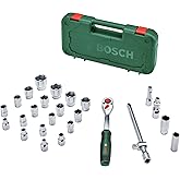 Bosch 1/2 in&ccedil; cırcır, 25 par&ccedil;alı set (g&uuml;&ccedil;l&uuml; mandal; 768 Nm'ye kadar y&uuml;ksek tork; kilitleme d&uuml;ğmesi; sezgisel y&ouml;n değişimi; ka