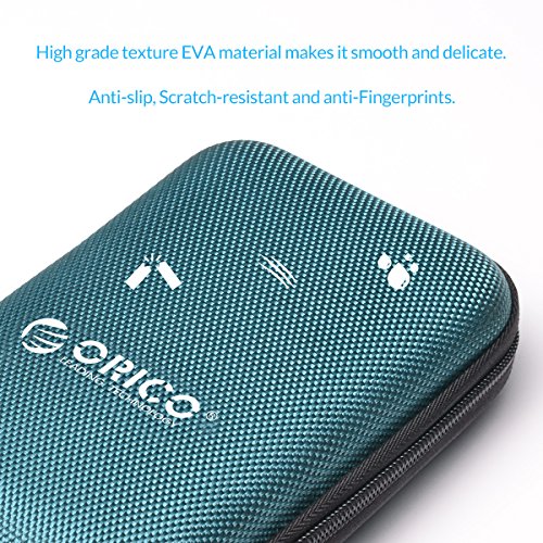 ORICO Festplattentasche Schutztasche Schutzbox für 2,5 Zoll externe tragbare Festplatten Western Digital WD Seagate Toshiba Samsung Intenso (2.5″, Blau) - 4