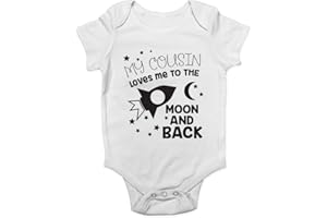 SHOPAGIFT My Cousin Loves me to The Moon and Back Cute Boys and Girls Baby Vest Bodysuit