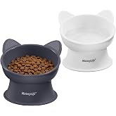 MateeyLife Elevated Cat Feeder, 2 Sets 15 Degree Cat Feeder | Elevated Cat Feeder for Small Dogs, Reduces Moustache Fatigue a