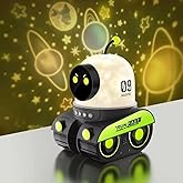 Coverzone Bluetooth Hoparl&ouml;rl&uuml; Robot Araba Gece Lambası Projeksiyon | USB Şarjlı Yıldızlı G&ouml;ky&uuml;z&uuml; Projekt&ouml;r, &Ccedil;ocuk Odası Işık