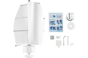 CHERIKIU 500 W Wind Turbine Generator, 24 V 2-Blade Vertical Wind Generator, Spiral Wind Turbine, IP67 Electromagnetism Wind Turbine Complete Set with Controller for Boats, Gazebos, Cabins, White