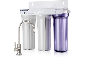 iSpring US31 Sistema di Filtraggio dell'acqua Sotto Lavello Classico a 3 Stadi per Bere, senza Serbatoio, ad Alta Capacità, Sedimenti + Carbonio + Carbonio (versione più recente)