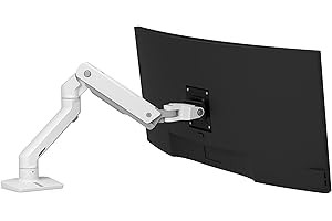 Ergotron HX Desk Monitor Arm - Mounting kit (articulating arm, desk clamp mount, grommet mount, pivot, mounting hardware, extension part) for Monitor - white - screen size: up to 42" - desktop