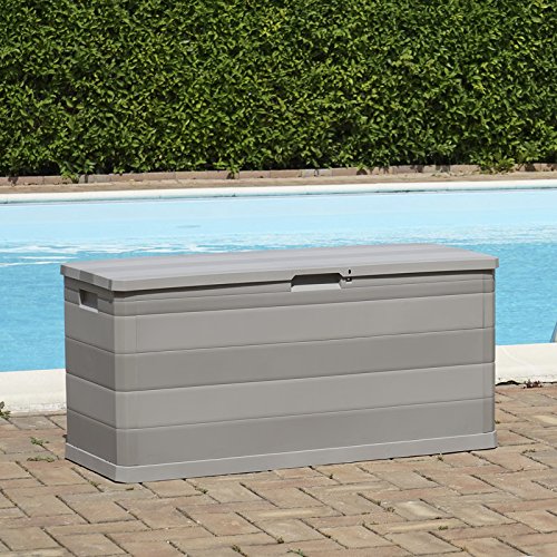 KREHER Kissenbox „Elegance“ in Hellgrau. Mit 280 Liter Nutzvolumen, passend für Kissen, Decken und Stuhlauflagen. Maße 117 x 45 x 56 cm - 4