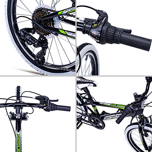 Bergsteiger Kansas 20 Zoll Mountainbike, Hardtail, Shimano-Schaltung, cooles Kindermountainbike, geeignet für 6 – 9 Jahre - 9