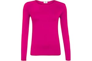 7STYLES® Girls TOP Long Sleeve T Shirt Kids Basic Plain TOP Crew Neck School Uniform 5-13