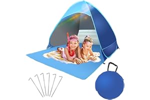 AONAT Tienda de Playa Carpa Plegable 2-3 Personas,Protección Solar UV,Incluye Bolsa de Viaje & Tienda de Playa Carpa Plegable Tienda Portátil para Jardín,Camping,Viajes,Pesca (165 * 150 * 110cm)
