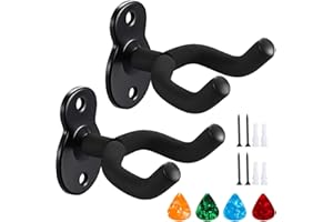 Admygo Lot de 2 + 4 crochets Crochets métalliques pour guitare Support pour guitare classique et électrique Accessoires pour ukulélé et violon