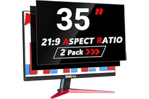 ZOEGAA 2 Stück Blickschutzfolie 35 Zoll Curved 21:9, Abnehmbar Blickschutzfilter & Anti-Blaulicht Sichtschutzfolie für HP Dell Acer Asus Samsung Lenovo