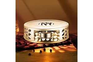 SPINNE LUCAS Calentador de acero inoxidable con soporte para velas, calentador para tetera, agua de té, vela de té estable y sin tambalear para todas las teteras, regalos para bebedores de té
