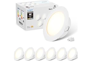 LVWIT LED Downlights for Ceiling,6W Ultra Slim Recessed Ceiling Lights,Neutral White 4000K Spotlights,Spot Lights Ceiling for Bathroom Kitchen Hallway,660LM,Non-Dimmable,6 Pack