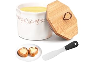 WAPASEZYAR Francuska maselniczka 280 g, francuski dzwonek do masła z ceramicznym nożem, porcelanowa maselniczka do smarowania masłem