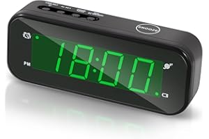 Timegyro Petite Horloge numérique à Piles - Horloge de Bureau LED - Fonctionne avec Piles Uniquement - Réveil avec Snooze - Réglage Facile pour Chambre à Coucher, étagère, Voyage