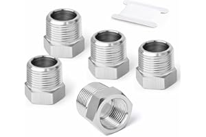 ERGAOBOY 2 pezzi 304 acciaio inox riduttore boccola esagonale, 1/2" BSP maschio a 1/4" BSP tubo femmina, riducendo il convertitore di montaggio adattatore
