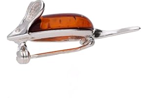 DESIGNER INSPIRATIONS BOUTIQUE Animal Themed Amber Brooch Pin/Clip for Women - 925 Sterling Silver