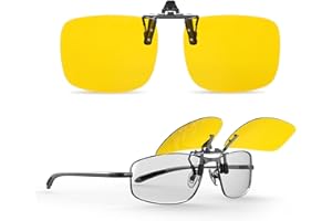 Goiteia Polarizado Clip en Gafas de Conducción Nocturna Antideslumbramiento para Hombres Mujeres Flip up,Minimiza eficazmente el deslumbramiento de los faros