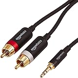 Amazon Basics PBH-19824 Cinch-Audiokabel, 3,5-mm-Klinkenstecker auf 2 x Cinch-Stecker, 7,62 m