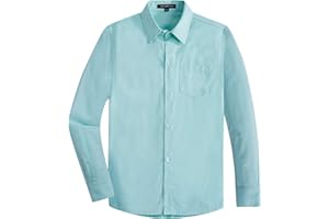 Spring&Gege Chicos Uniforme Manga Larga Abotonar Camisa para Niño (3-14 Años)