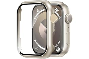 XIIORE Ochraniacz ekranu do Apple Watch 9 45 mm, rama ze stopu aluminium ze szkłem hartowanym 9h, lekka folia ochronna, ultra cienka, odporna na zarysowania, P bez pęcherzyków do Apple Watch Series 9 8 7