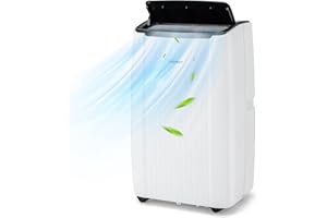 COSTWAY Condizionatore Portatile Caldo e Freddo, 14000BTU/4kW, 6 in 1 Con Raffreddamento, Riscaldamento, Ventola, Deumidificazione, Modalità Notturna e WiFi, 24H Timer, R290 (14000BTU|65m²)