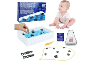 Fivtsme Tisch-Magnetspiel,Magnetisches Schachbrett,Magnetisches Schachbrettspiel,Puzzle Checkers Spiel,magnetisches schachspiel Steine,Pädagogisches Damespiel,Geeignet für Familien und Partys