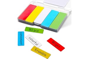 UTOMAG Etichette Magnetiche Scrivibili - 60x20mm, 80 Pezzi - Riutilizzabili e Colorate, Ideali per Lavagne Magnetiche, Frigoriferi e Altri Superfici Magnetiche