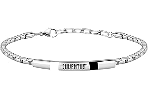 Seven Bracciale Juventus in acciaio, Bambini e Ragazzi, Squadra di Calcio, Idea regalo per tifosi