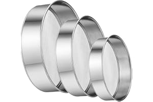 Aieraczy 15/20/25cm Tamis à Farine Inox, 3 Pièces Tamis de Pâtisserie Maille Fine, Tamis de Farine Cuisine, Professionne Rond Tamis Fins en Acier Inoxydable pour Gâteaux, Légumes, Farine Pâtes