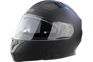 Flip Up Motorcycle Motorbike Helmet 3GO E335 Adult Rider ECE ACU Gold Approved Biker Touring Dual Visor Modular Helmet Matt Black