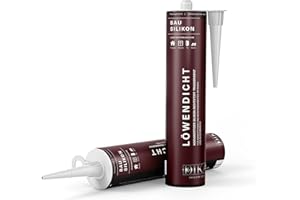 Dikara Silikon transparent für Innen- & aussen | Löwendicht Bausilikon 310 ml | Außenbereich Fenster | wasserfest/uv-beständig (Transparent)
