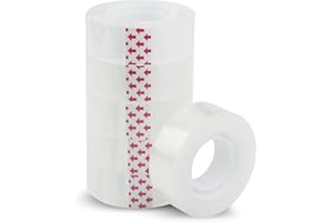 LxsNyvantic Rouleau de scotch,Forte Adhérence，6Rouleaux,Ruban de 18mm x 33m - Idéal pour le Bureau et l'École