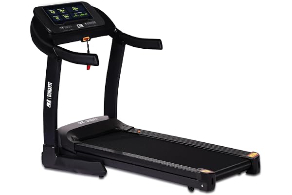 91-Durafit Vigor Pro 6 HP Peak BLDC Motorized Hydraulic Foldable Treadmill 25 Level Auto Incline 18 Km/Hr Max Speed Max User Weight 150 Kg Bluetooth Speaker Wynd app Home use