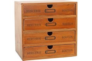 Baffect desktop drawers 4 tiers, vintage mini chest of drawers for sewing accessories, jewelry, cosmetics, desktop storage box for workbench, vanity