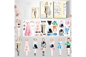 LUCKKY Magnetic Dress Up Baby, Magnetic Princess Dress Up Paper Doll, Magnet Dress Up Games, Pretend and Play Travel Playset Toy Magnetic Dress Up Dolls for Girls (E)