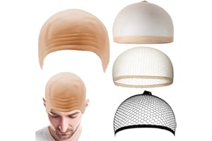 TQPUWT Calva Disfraz, Gorra Calva de látex para Adultos, Accesorios para disfraz de cabeza calva de látex para adultos y adolescentes, Gorra de Calavera Sombrero de Cosplay Carnaval