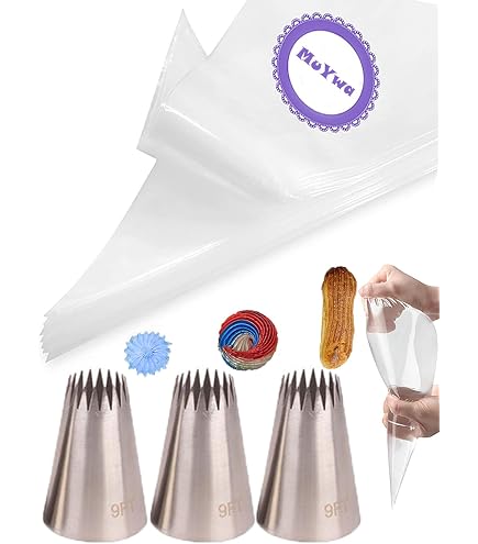 Lot De 3 Douilles à Churro Extra Large En Acier Inoxydable - Buses Étoile Pour Pâtisserie
