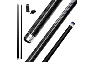 Cue-King Pool Cue Military-Grade Carbon Fibre 58” 18oz 2 Piece with 12.5mm Premium Tip Finished in Gloss Exposed Carbon Fibre, Professional Pool Cue