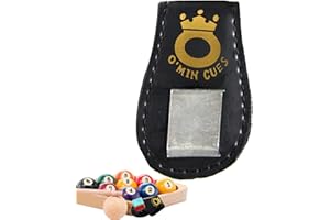 Amesor Billiard Chalk Holder - Cue Chalk Holder - PU Leather Billiard Chalk Holde - Portable Magnetic Chalk Holder - Pool Billiards Magnetic Cue Chalk Holder With Belt Clip