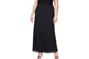 Alex Evenings Damska spódnica z aksamitu w dużych rozmiarach, Linia A czarny, 2X