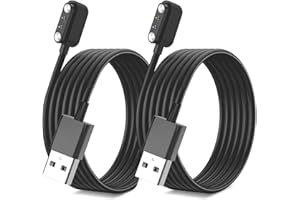 MohLythrix 2 Pack Magnetic Smart Watch Charger for YAMAY SW022 Smartwatch 2 pin 4mm Charging Cables Universal Compatible with Ticwatch GTX, AGPTEK LW11, Nerunsa, Radley, Reflex Active, 3.3ft