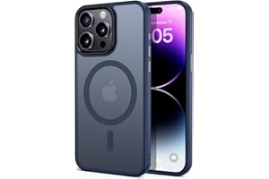 TIGRATIGRO Tygratigro Case Dla iPhone 13 Pro, Kompatybilny z Mag-Safe,Przezroczysta Tekstura Matowa, Elastyczna i anty-odcisków,Tekstura podobna do skóry (13 Pro Blue Navy)