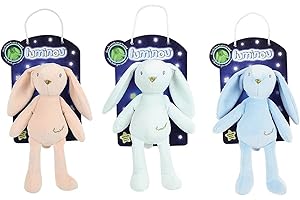 JEMINI Luminou Hase Plüschtier, Leuchtend, natürlich, funktioniert ohne Batterie, +/-21 cm, zufällige Lieferung: Rosa, Blau oder Weiß