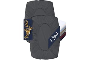 ‎MARIE´S HOME Marie´s Home 2er Pack Kissenbezug für Nackenstützkissen - Kopfkissenbezug für Nackenkissen - Spannbezug und Kissenbezug 1627.2372, S (30-35 x 45-50 cm), anthrazit