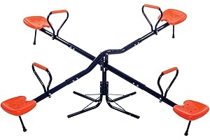 Hedstrom Seesaw: 360-Degree Rotation, Adjustable Length, Durable Steel Frame, Blow-Moulded Seat, Suitable for Multiple Children.