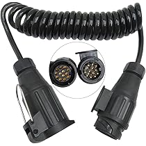 Sun3drucker 13-polige aanhangerverlengkabel, stekkeradapter, 2 m aanhangeradapterkabel, koppeling, 12 V/24 V, voor auto, vrachtwagen, caravan, camper, caravan, fietsendrager aansluiting