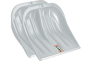 KADAX Pala de Nieve, 49 cm de Ancho, Pala de Nieve sin Mango, empujador de Nieve, removedor de Nieve, Pala de Nieve de plástico, Pala de Nieve (2, Plata con Borde de Chapa)