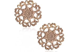 KSJEHW 2 apliques de madera tallada Onlay no pintada calcomanía tallada estilo europeo vintage para la decoración de muebles para el hogar (estilo 2, 10 cm)