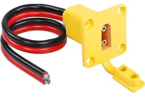 CERRXIAN 10AWG XT90 maschio filo nudo con pannello di montaggio, spina maschio XT90 con pannello Mout per aprire filo nudo per batteria RC Lipo FPV Drone (0.3m)