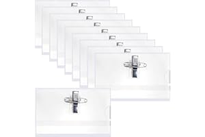 UTXN Badge nome, confezione da 10 (con spilla e clip), etichette impermeabili etichette per abbigliamento etichette per persone in riunione per sala riunioni ufficio scolastico (9 * 5,6 cm)